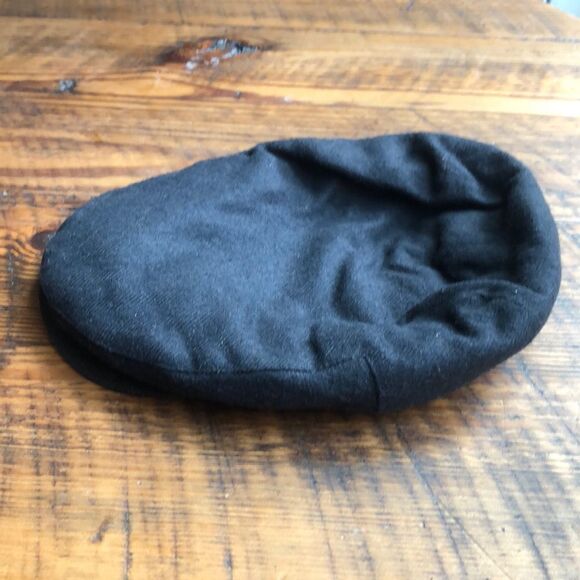 Amicale 100% Camel Hair Taxi Driver Flat Hat Black Size L/XL